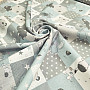 Cotton fabric BABY ZOO blue