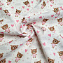 Cotton fabric LOVE BEAR pink