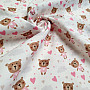 Cotton fabric LOVE BEAR pink
