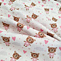 Cotton fabric LOVE BEAR pink