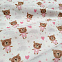 Cotton fabric LOVE BEAR pink