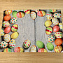 Christmas tablecloth and shawls Colorful Easter eggs