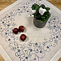 Embroidered tablecloths WHITE BLUE FLOWER