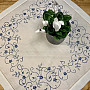 Embroidered tablecloths WHITE BLUE FLOWER