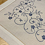 Embroidered tablecloths WHITE BLUE FLOWER