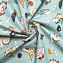 Cotton fabric DINOSAURS menthol