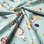 Cotton fabric DINOSAURS menthol
