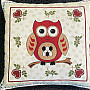 Decorative pillow OWL red