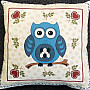 Decorative pillow OWL blue