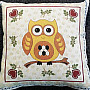 Decorative pillow OWL yellow