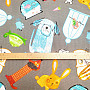Decorative fabric PETS gray