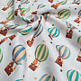 Children&#39;s cotton satin FLYING BALLOONS digital print