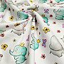 Childrens cotton satin ELEPHANTS digital print