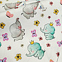 Childrens cotton satin ELEPHANTS digital print