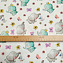 Childrens cotton satin ELEPHANTS digital print