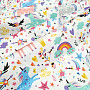 Children&#39;s cotton satin UNICORNS digital