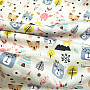 Children&#39;s cotton satin ANIMALS IN THE FOREST digital