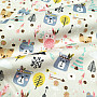 Children&#39;s cotton satin ANIMALS IN THE FOREST digital