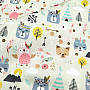 Children&#39;s cotton satin ANIMALS IN THE FOREST digital