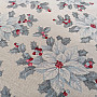 Decorative fabric CHRISTMAS POINSETTIA silver