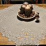Embroidered Christmas tablecloth Gray flakes