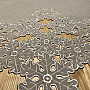 Embroidered Christmas tablecloth Gray flakes