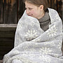 Cotton blanket Winter snowflakes Flakes gray