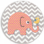 Children's round carpet PASTEL Elephants