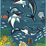 Children's piece rug DOLPHINS