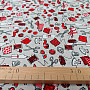 Cotton fabric SEWING WORKSHOP red