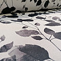 Decorative fabric BLACK OUT LEAVES white-black