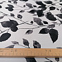 Decorative fabric BLACK OUT LEAVES white-black