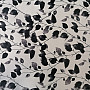 Decorative fabric BLACK OUT LEAVES white-black