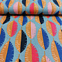 Cotton fabric Feathers blue
