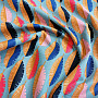 Cotton fabric Feathers blue