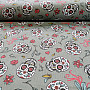 Cotton fabric SKULL khaki