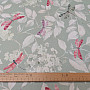 Decorative fabric ROSETO DRAGONFLY gray-green