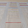 Children&#39;s curtain on a stained glass window - jacquard Colorful stripes