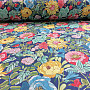 Decorative fabric SUMMER FLOWERS - BLUE