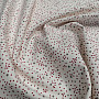 Gray-red polka dot cotton fabric