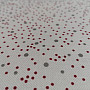 Gray-red polka dot cotton fabric