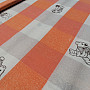 Cotton fabric Checkered bears - orange