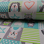 Decorative fabric BLACK-OUT Animals turquoise