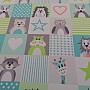 Decorative fabric BLACK-OUT Animals turquoise