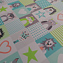 Decorative fabric BLACK-OUT Animals turquoise