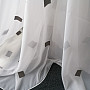 Voile curtain with brown cubes