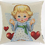 Christmas decorative pillow cover Little girl heart