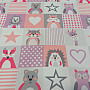 Decorative fabric BLACK-OUT Pink-purple animals