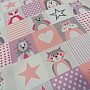 Decorative fabric BLACK-OUT Pink-purple animals