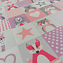 Decorative fabric BLACK-OUT Pink-purple animals